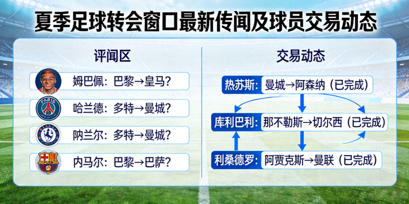 夏季足球转会窗口最新传闻及球员交易动态